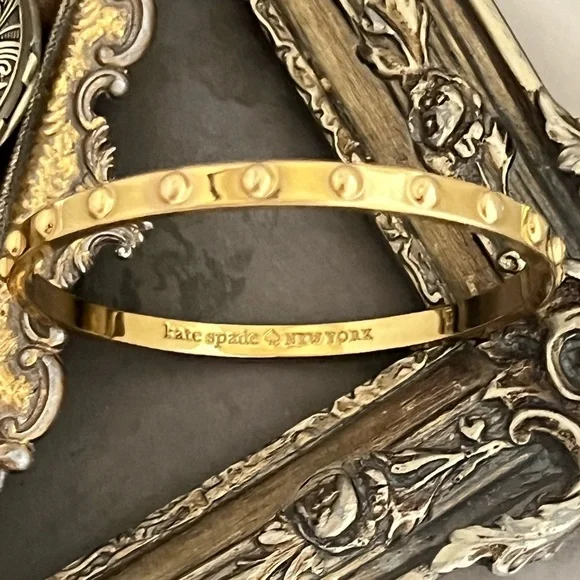 KATE SPADE • Gold Studded Bangle Bracelet - Picture 3 of 3